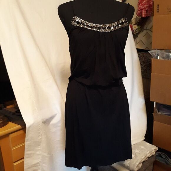 NWT Tart Dress Size M Beaded Neckline Above Knee Spaghetti Straps Bloused Waist - Picture 7 of 12
